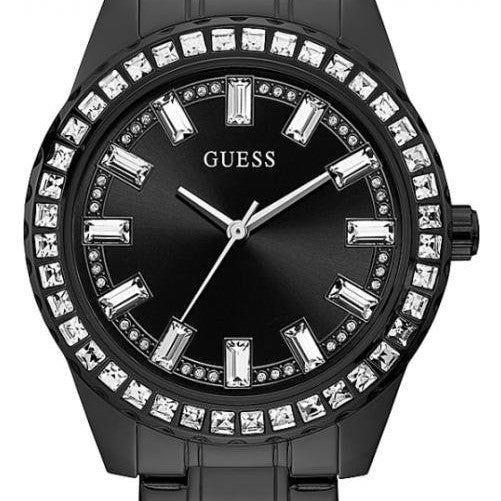 Guess Sparkler Diamonds Black Dial Black Steel Strap Watch for Women - GW0111L4 Buy Now By Guess