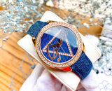 Guess Little Flirt Quartz Blue Dial Blue Leather Strap Watch For Women - W0456L6