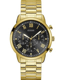 Guess Hendrix Multifunction Black Dial Gold Steel Strap Watch for Men - W1309G2 Buy Now By Guess