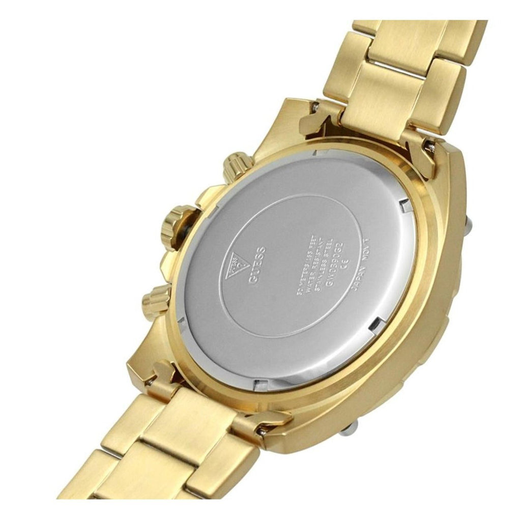 Guess Trophy Diamonds Black Dial Gold Steel Strap Watch for Men - GW0390G2 Buy Now By Guess