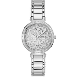 Guess Lily Quartz Silver Dial Silver Steel Strap Watch For Women - GW0528L1 Buy Now By Guess