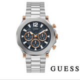 Guess Edge Chronograph Black Dial Silver Steel Strap Watch For Men - GW0539G1 Buy Now By Guess