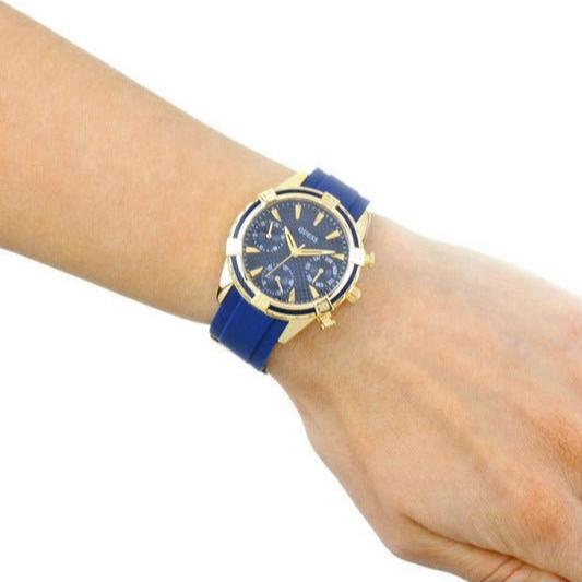 Guess Catalina Blue Gold Tone Blue Silicone Strap Watch For Women - W0562L2 Buy Now By Guess
