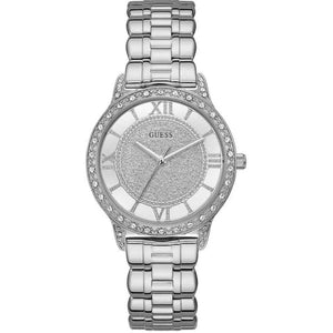Guess Ethereal Diamonds Silver Dial Silver Steel Strap Watch for Women - W1013L1 Buy Now By Guess