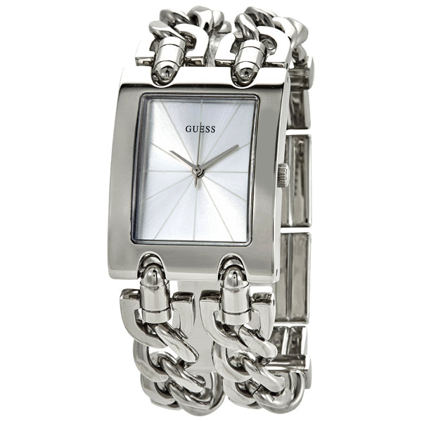 Guess Mod Heavy Metal Silver Dial Silver Steel Strap Watch For Women - W1117L1 Buy Now By Guess