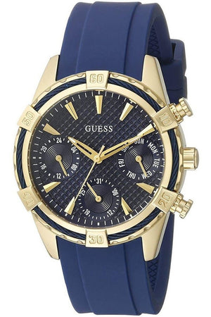 Guess Catalina Blue Gold Tone Blue Silicone Strap Watch For Women - W0562L2 Buy Now By Guess