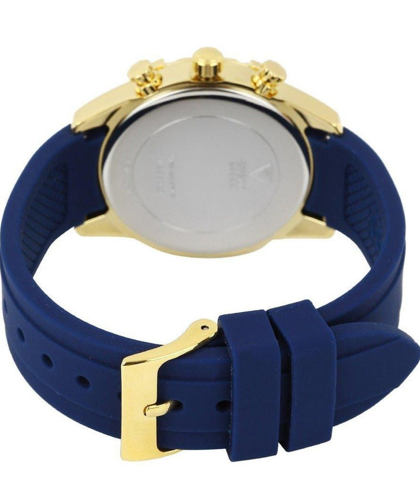 Guess Catalina Blue Gold Tone Blue Silicone Strap Watch For Women - W0562L2 Buy Now By Guess