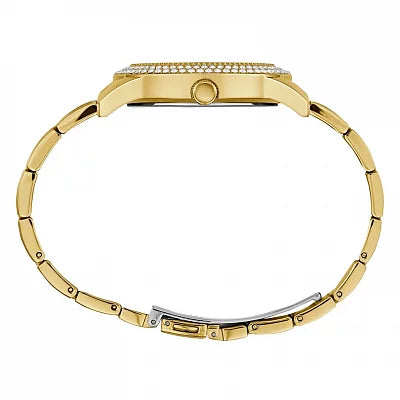 Guess Bedazzle Diamonds Gold Dial Gold Steel Strap Watch For Women - W1097L2 Buy Now By Guess