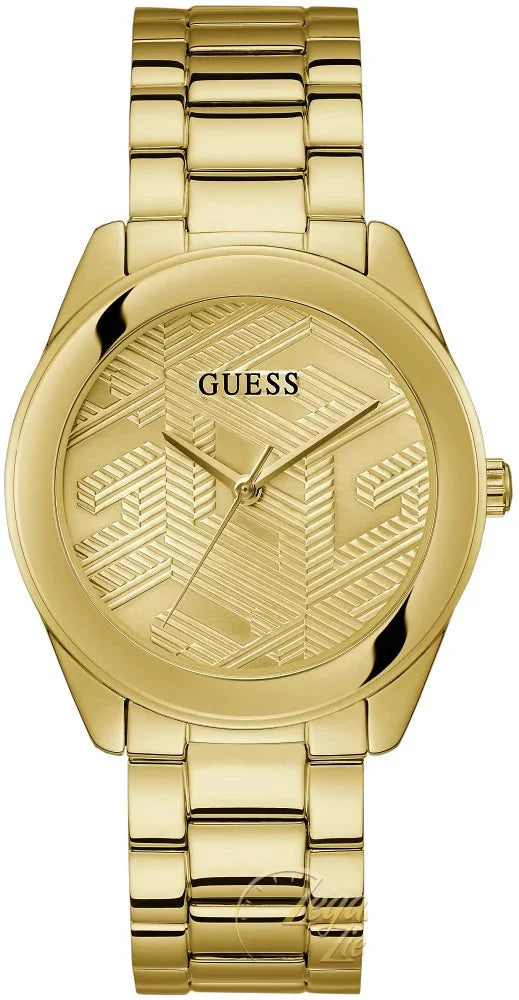 Guess Cubed Analog Gold Dial Gold Steel Strap Watch For Women - GW0606L2 Buy Now By Guess