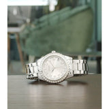 Guess Sparkler Diamonds Silver Dial Silver Steel Strap Watch for Women - GW0111L1 Buy Now By Guess
