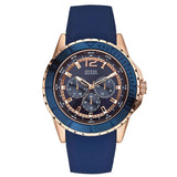 Guess Maverick Blue Dial Blue Rubber Strap Watch for Men - W0485G1 Buy Now By Guess