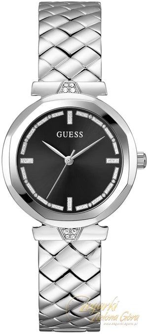 Guess Rumour Quartz Black Dial Silver Steel Strap Watch For Women - GW0613L1 Buy Now By Guess