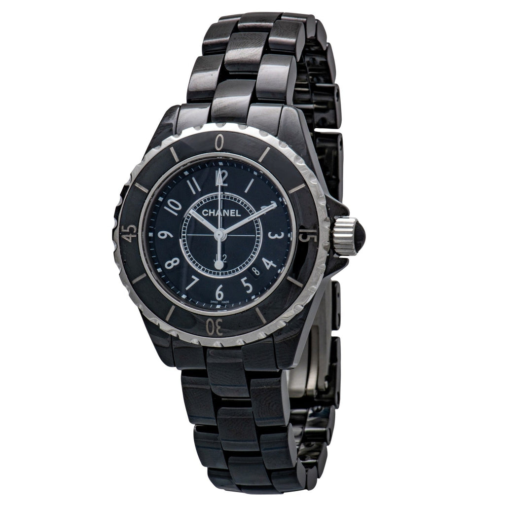 Chanel J12 Quartz Ceramic Black Dial Black Steel Strap Watch for Women - J12 H0682 Buy Now By Chanel