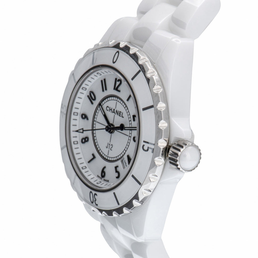 Chanel J12 Ceramic White Dial White Steel Strap Watch for Women - J12 H0968 Buy Now By Chanel