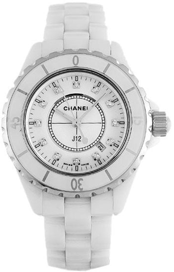 Chanel J12 Diamonds Ceramic White Dial White Steel Strap Watch for Women - J12 H1628 Buy Now By Chanel