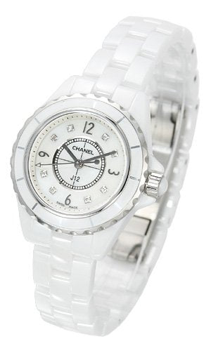 Chanel J12 Diamonds Quartz Mother of Pearl White Dial White Steel Strap Watch for Women - J12 H2570 Buy Now By Chanel