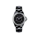 Chanel J12 Diamonds Ceramic Black Dial Black Steel Strap Watch for Women - J12 H3108 Buy Now By Chanel