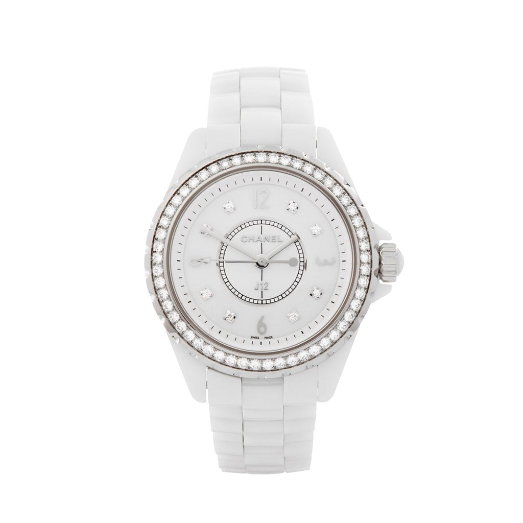 Chanel J12 Quartz Diamonds White Dial White Steel Strap Watch for Women - J12 H3110 Buy Now By Chanel