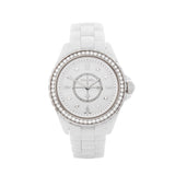 Chanel J12 Quartz Diamonds White Dial White Steel Strap Watch for Women - J12 H3110 Buy Now By Chanel