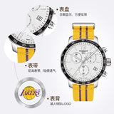 Tissot Quickster Chronograph NBA LA Lakers White Dial Yellow NATO Strap Watch for Men - T095.417.17.037.05 Buy Now By Tissot