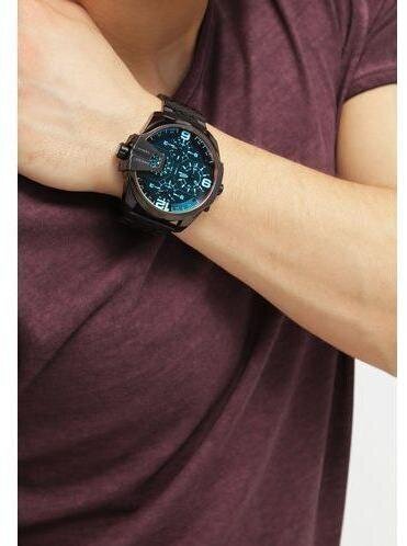 Diesel Uber Chief Chronograph Red Dial Black Steel Strap Watch For Men - DZ7373 Buy Now By Diesel