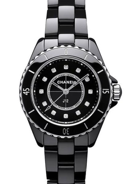 Chanel J12 Quartz Diamonds Black Dial Black Steel Strap Watch for Women - J12 H5701 Buy Now By Chanel