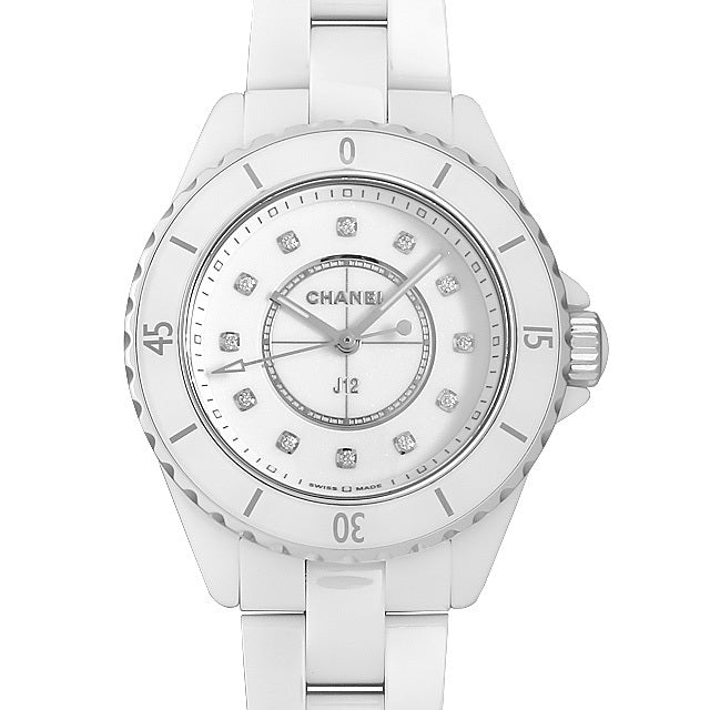Chanel J12 Quartz Diamonds White Dial White Steel Strap Watch for Women - J12 H5703 Buy Now By Chanel