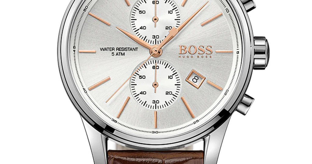Hugo Boss Jet Chronograph Quartz Silver Dial Brown Leather Strap Watch For Men - HB1513280 Buy Now By Hugo Boss