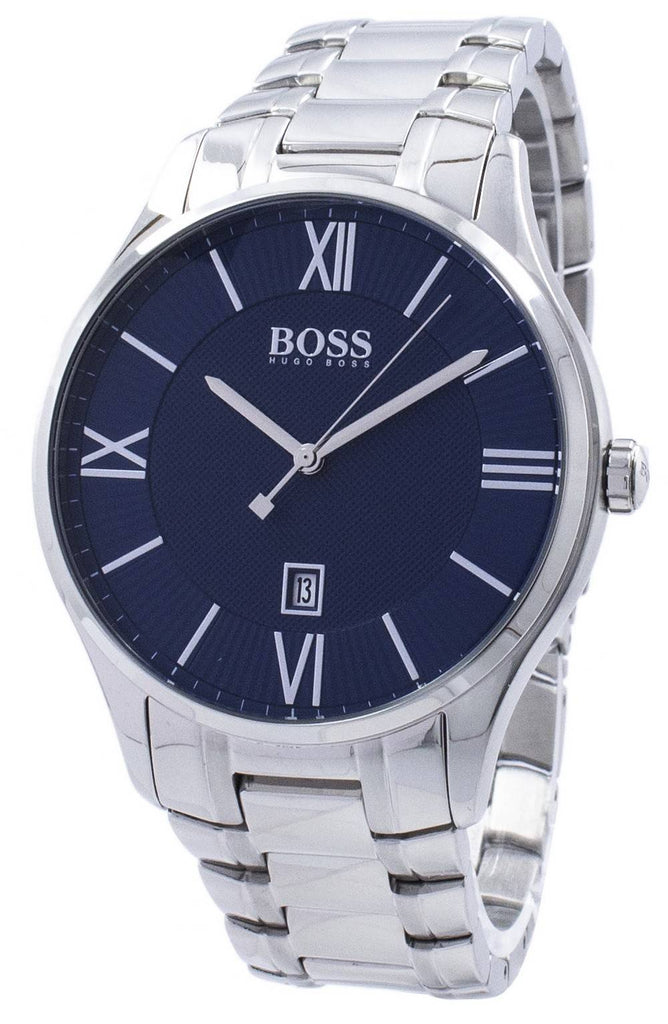 Hugo Boss Governer Blue Dial Silver Steel Strap Watch for Men - 1513487 Buy Now By Hugo Boss