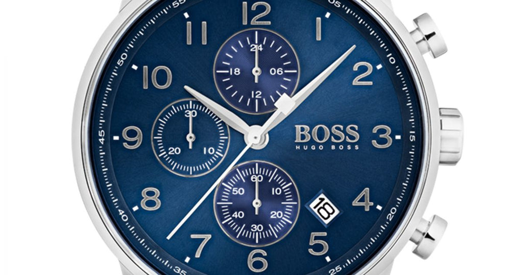Hugo Boss Navigator Chronograph Blue Dial Silver Steel Strap Watch for Men - 1513498 Buy Now By Hugo Boss