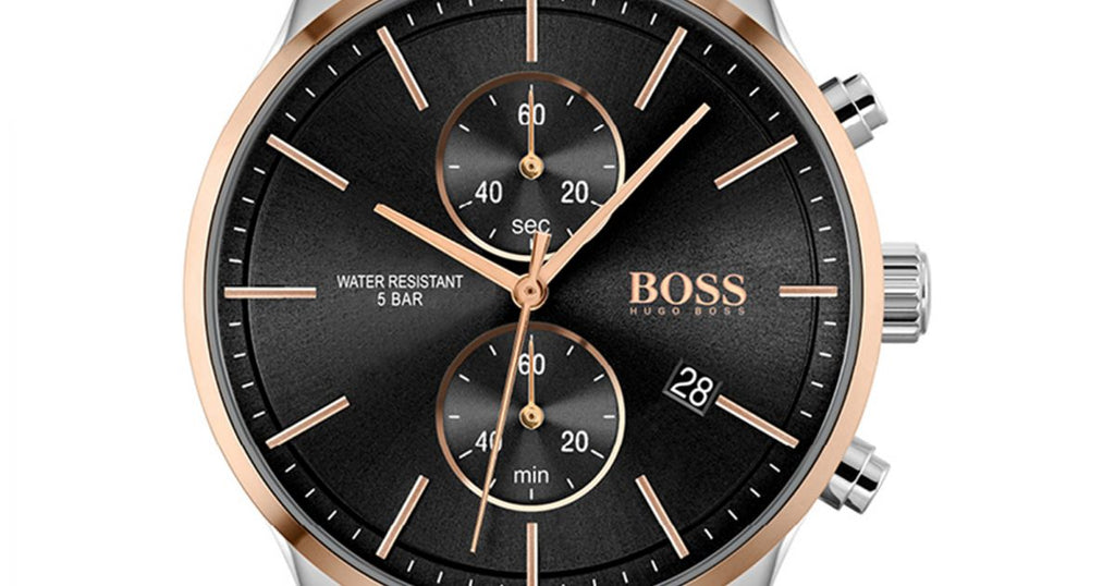 Hugo Boss Associate Black Dial Silver Mesh Bracelet Watch for Men - 1513805 Buy Now By Hugo Boss