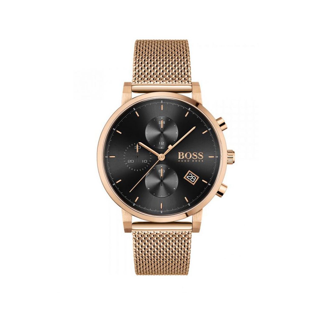 Hugo Boss Integrity Black Dial Gold Mesh Bracelet Watch for Men - 1513808 Buy Now By Hugo Boss