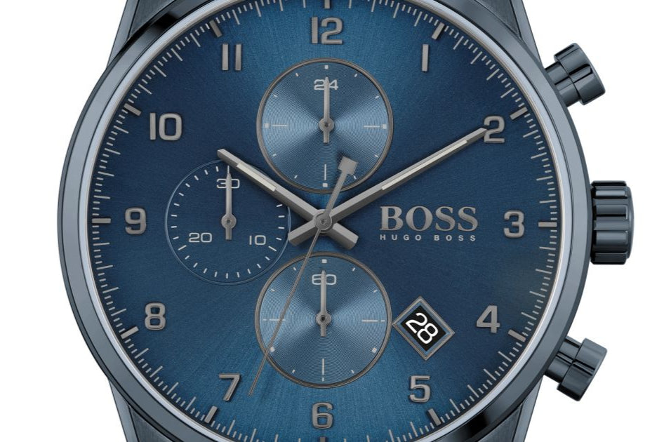 Hugo Boss Skymaster Chronograph Blue Dial Blue Mesh Bracelet Watch for Men - 1513836 Buy Now By Hugo Boss