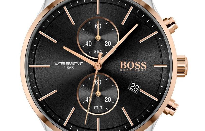 Hugo Boss Associate Chronograph Black Dial Two Tone Steel Strap Watch for Men - 1513840 Buy Now By Hugo Boss