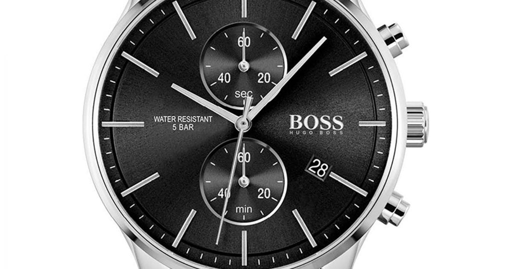 Hugo Boss Associate Black Dial Silver Steel Strap Watch for Men - 1513869 Buy Now By Hugo Boss