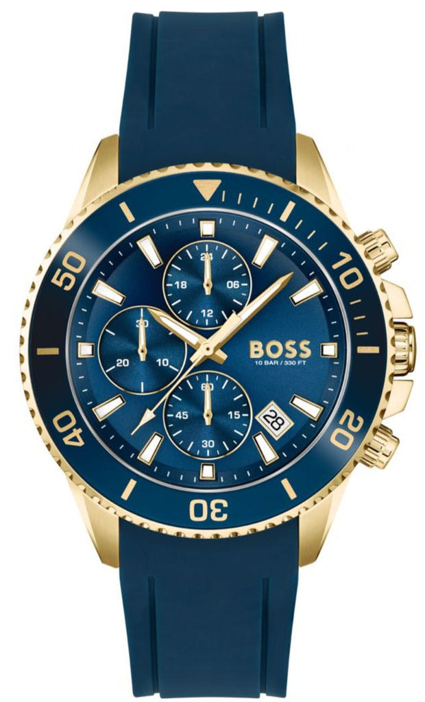 Hugo Boss Admiral Blue Dial Blue Rubber SIlicon Strap Watch for Men - 1513965 Buy Now By Hugo Boss