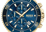 Hugo Boss Admiral Blue Dial Blue Rubber SIlicon Strap Watch for Men - 1513965 Buy Now By Hugo Boss