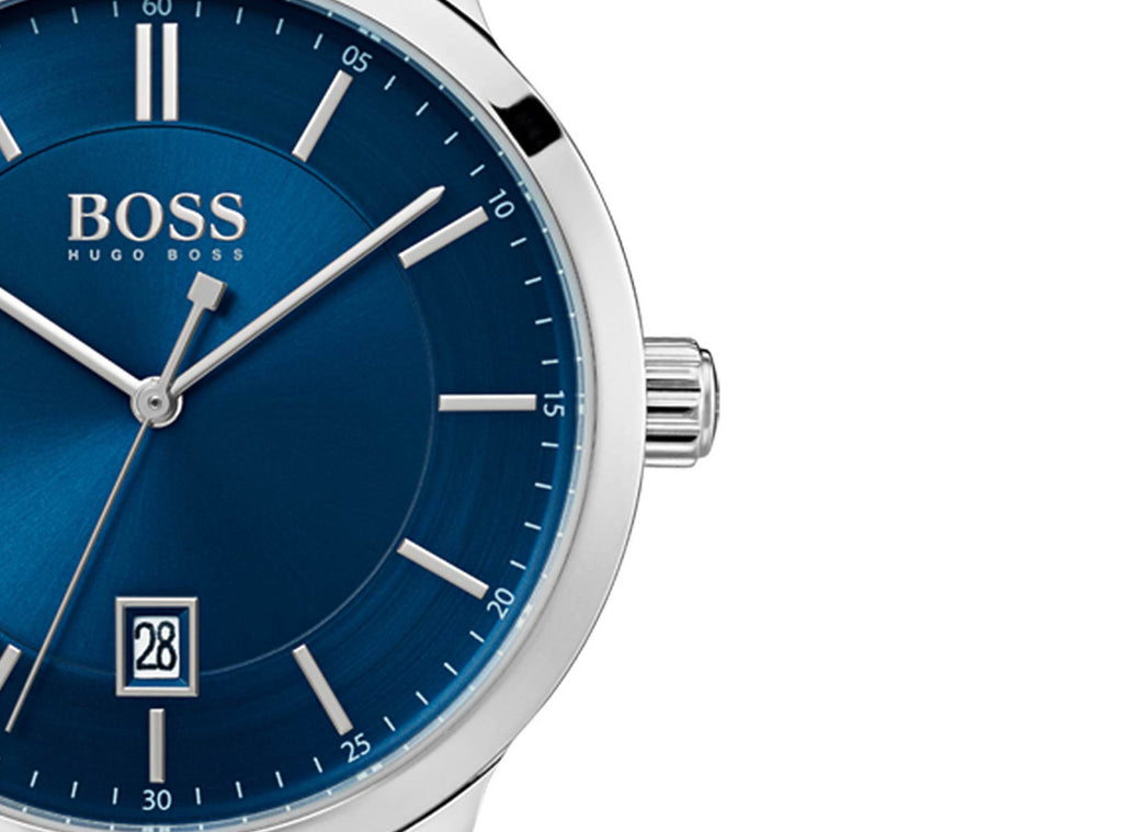 Hugo Boss Officer Chronograph Blue Dial Silver Steel Strap Watch for Men - 1513615 Buy Now By Hugo Boss