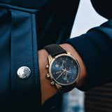 Hugo Boss Skymaster Chronograph Blue Dial Black Leather Strap Watch for Men - 1513783 Buy Now By Hugo Boss