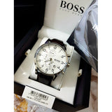 Hugo Boss Aeroliner Chronoraph White Dial Brown Leather Strap Watch For Men - HB1512447 Buy Now By Hugo Boss