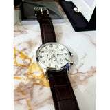 Hugo Boss Aeroliner Chronoraph White Dial Brown Leather Strap Watch For Men - HB1512447 Buy Now By Hugo Boss