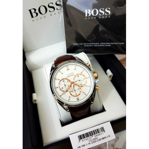 Hugo Boss Driver Quartz Silver Dial Brown Leather Strap Watch For Men - HB1512881 Buy Now By Hugo Boss