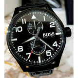 Hugo Boss Aeroliner Black Dial Black Leather Strap Watch For Men - 1513083 Buy Now By Hugo Boss