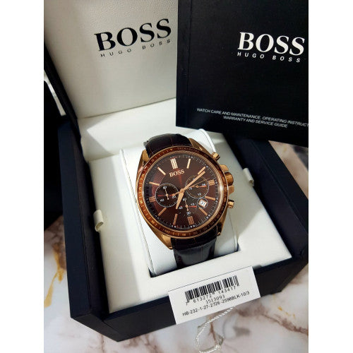 Hugo Boss Driver Chronograph Brown Dial Brown Leather Strap Watch For Men - HB1513093 Buy Now By Hugo Boss