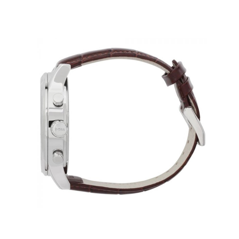 Hugo Boss Ambassador Chronograph Silver Dial Brown Leather Strap Watch For Men - HB1513195 Buy Now By Hugo Boss