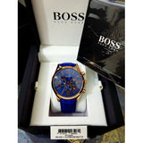 Hugo Boss Ambassador Chronograph Blue Dial Blue Leather Strap Watch For Men - HB1513320 Buy Now By Hugo Boss