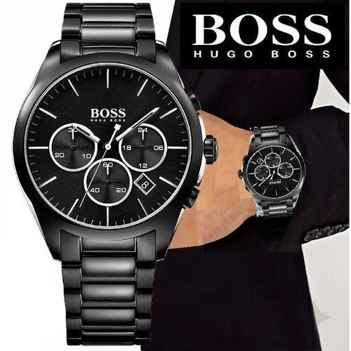 Hugo Boss Onyx Black Dial Black Steel Strap Watch for Men - 1513365 Buy Now By Hugo Boss