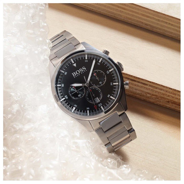 Hugo Boss Pioneer Black Dial Silver Steel Strap Watch for Men - 1513712 Buy Now By Hugo Boss