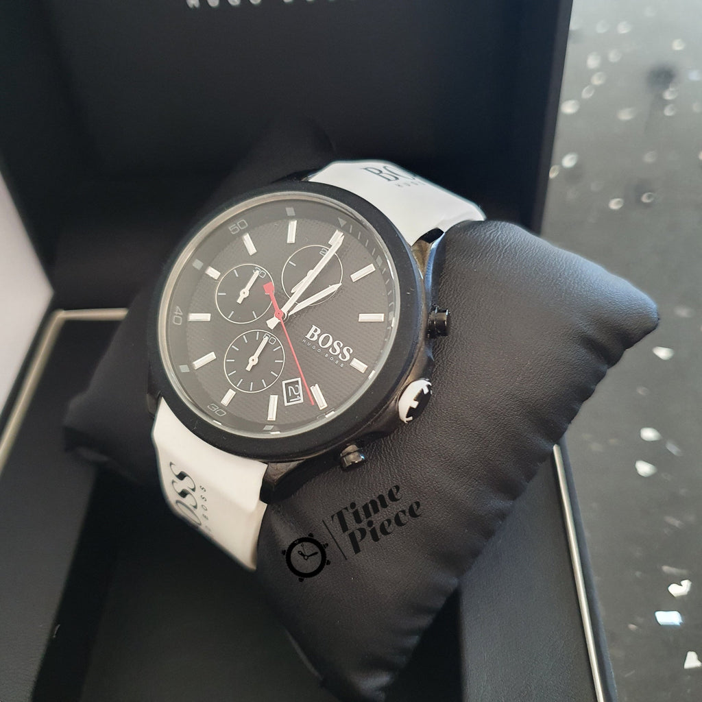 Hugo Boss Velocity Black Dial White Rubber Strap Watch for Men - 1513718 Buy Now By Hugo Boss