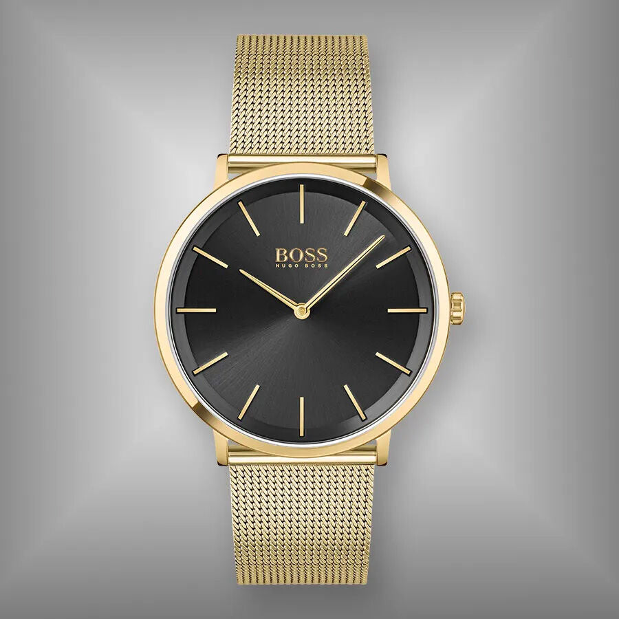Hugo Boss Horizon Quartz Black Dial Gold Mesh Bracelet Watch For Men - 1513735 Buy Now By Hugo Boss